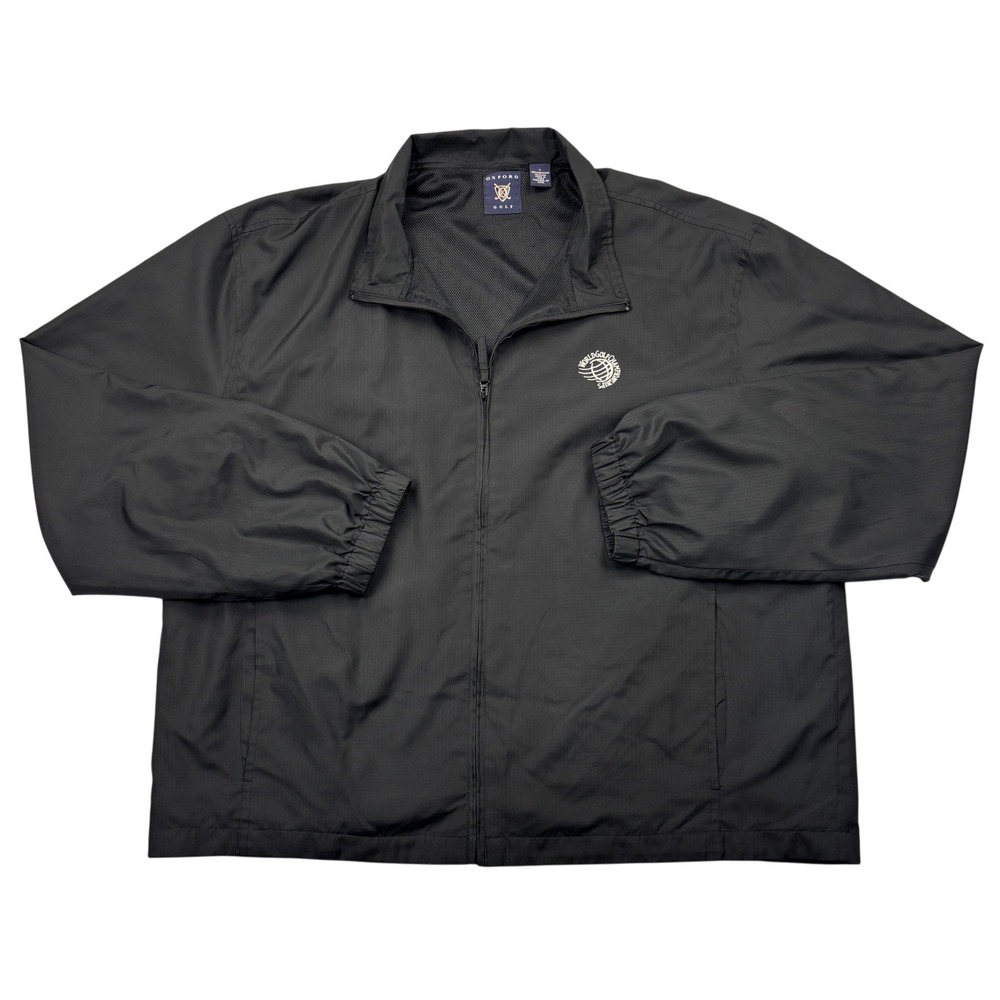 Oxford‎ Golf Jacket Mens Large Black Windbreaker World Golf Championships Zip L